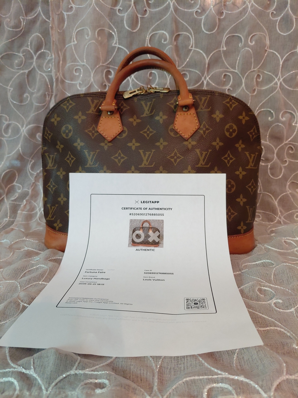 Louis Vuitton Vintage 1994 Brown Monogram Alma PM Handbag